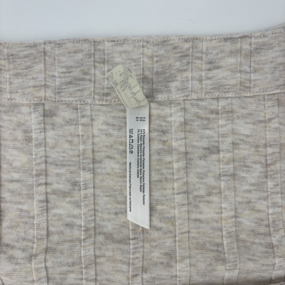 FREE PEOPLE Beige Long Sleeve Beside Me Ribbed Bodysuit Size Small Square Neck - Picture 4 of 7